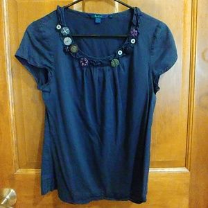 🌺Boden short-sleeve, scoop-neck top. Size 10.